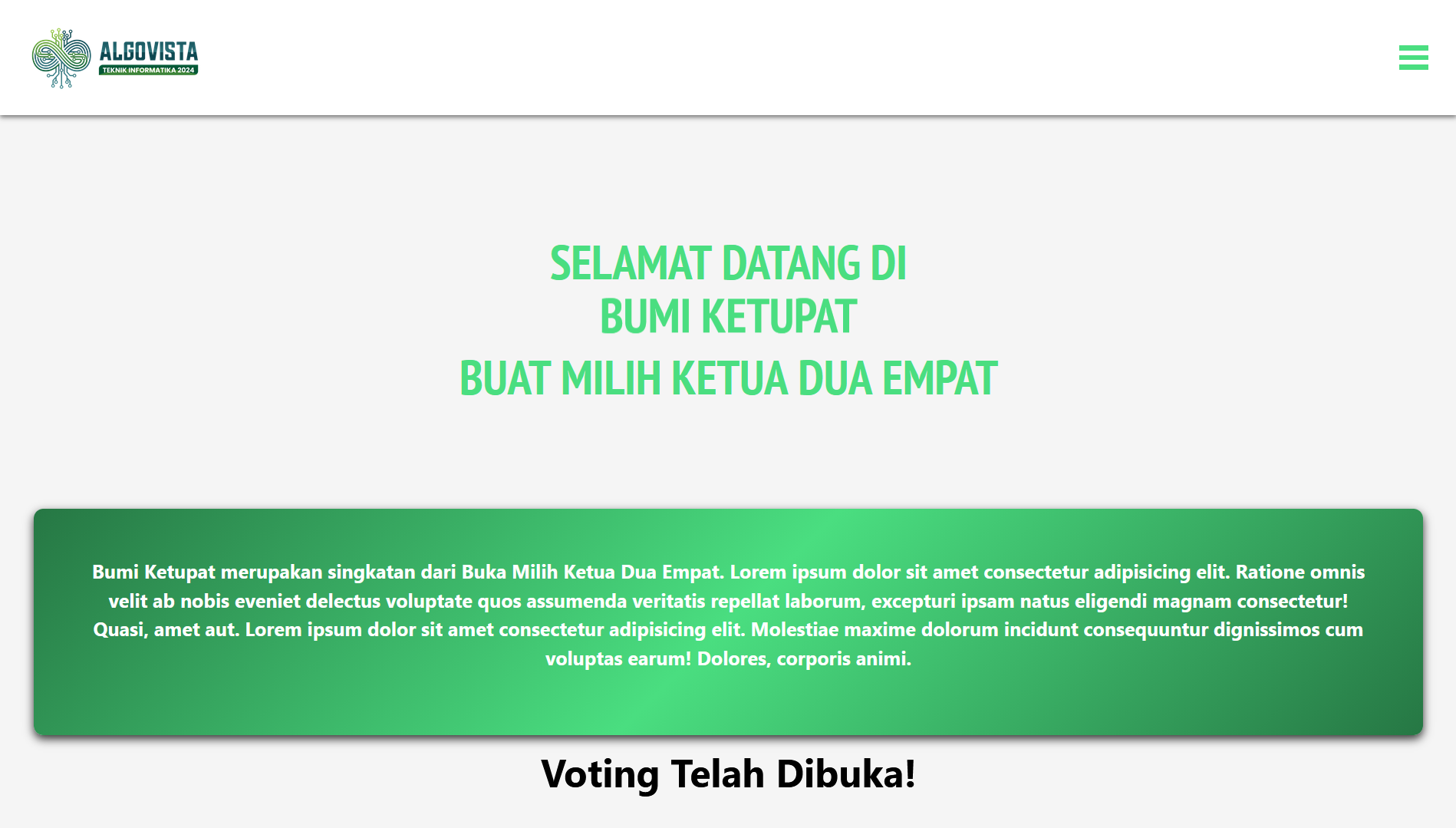 Screenshot of Website Pemilihan Ketua Angkatan