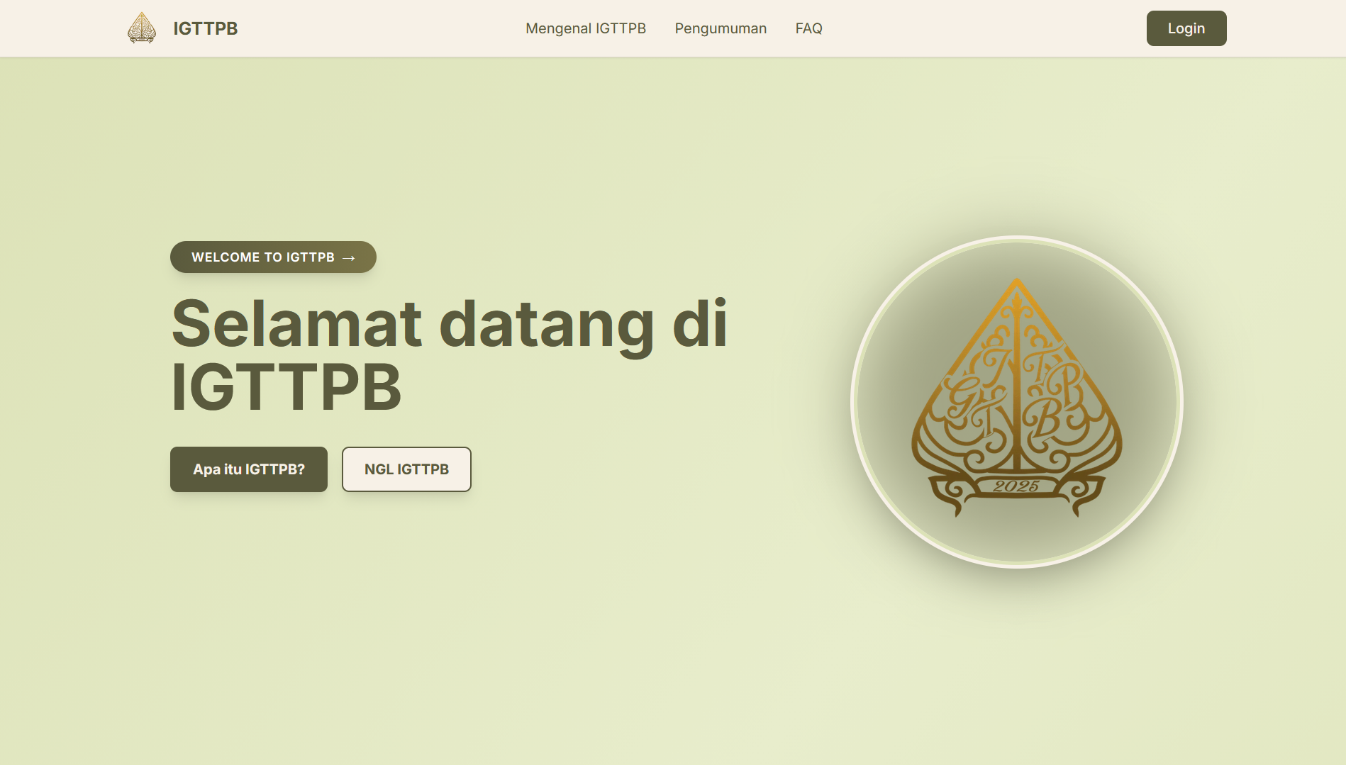 Screenshot of Website IGTTPB 2025