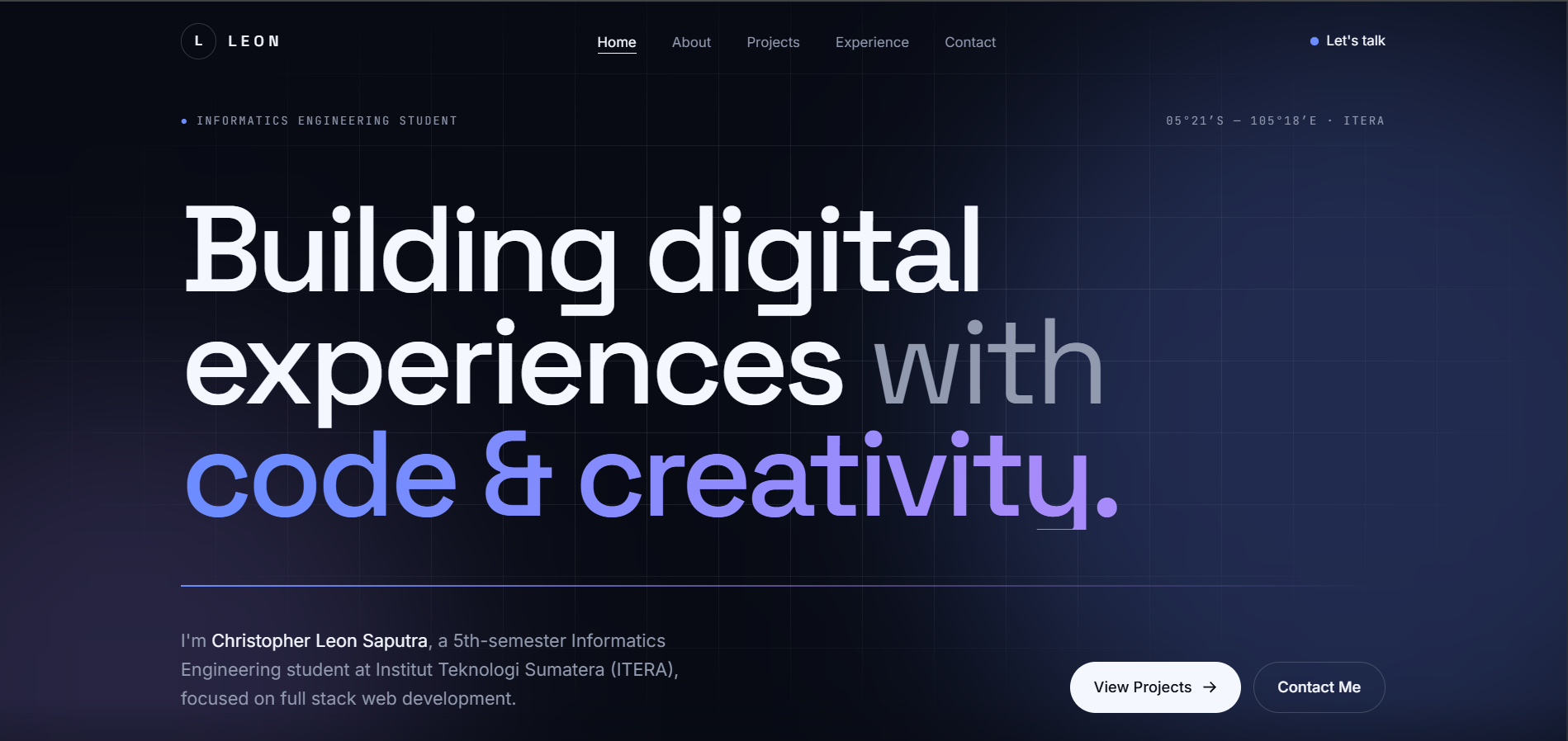 Screenshot of Website Portofolio